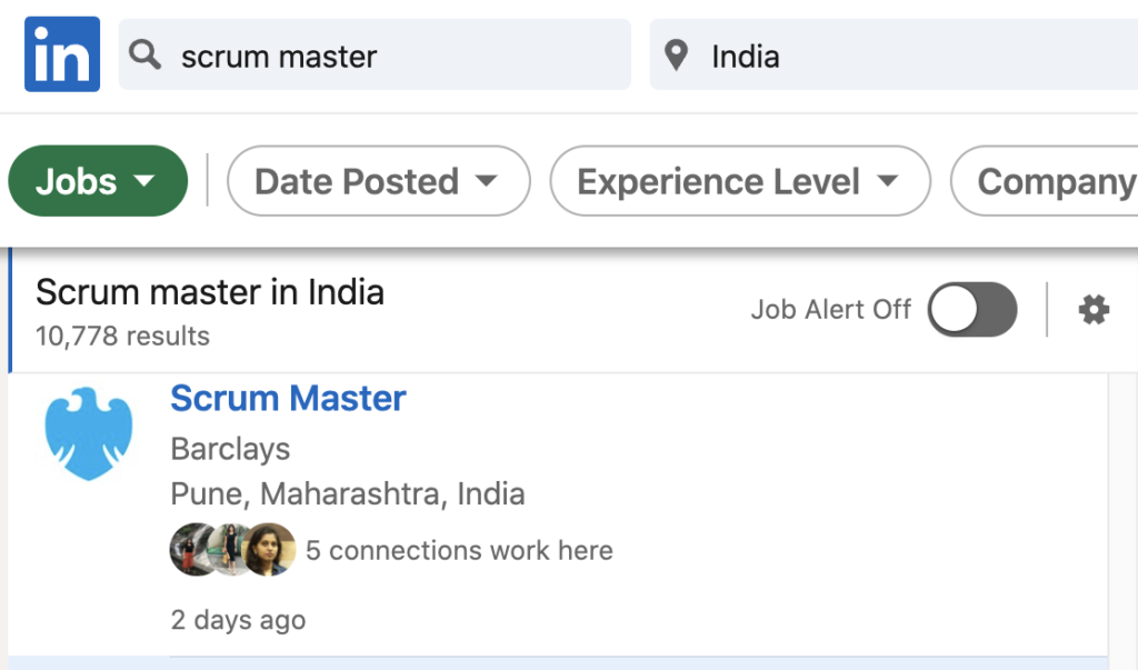 Scrum Master linkedin